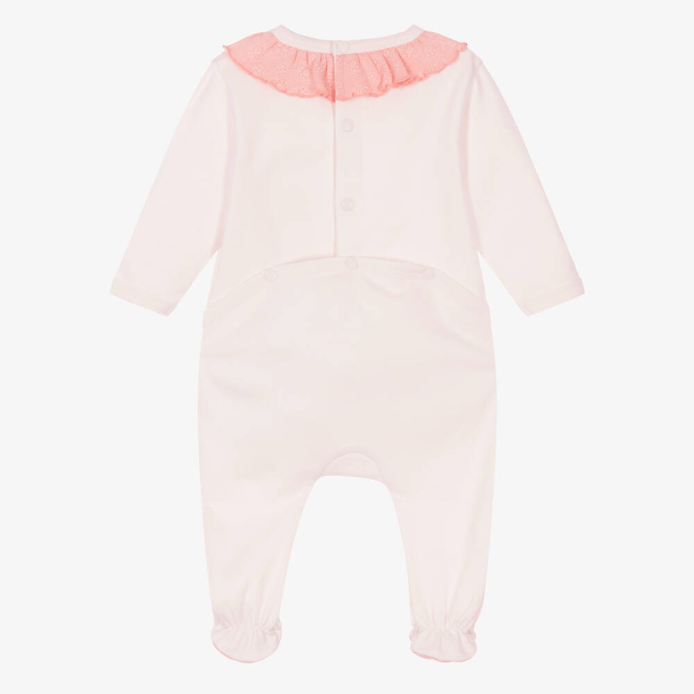 KENZO KIDS-Girls Pink Cotton Cat & Moon Babygrow | Childrensalon Outlet