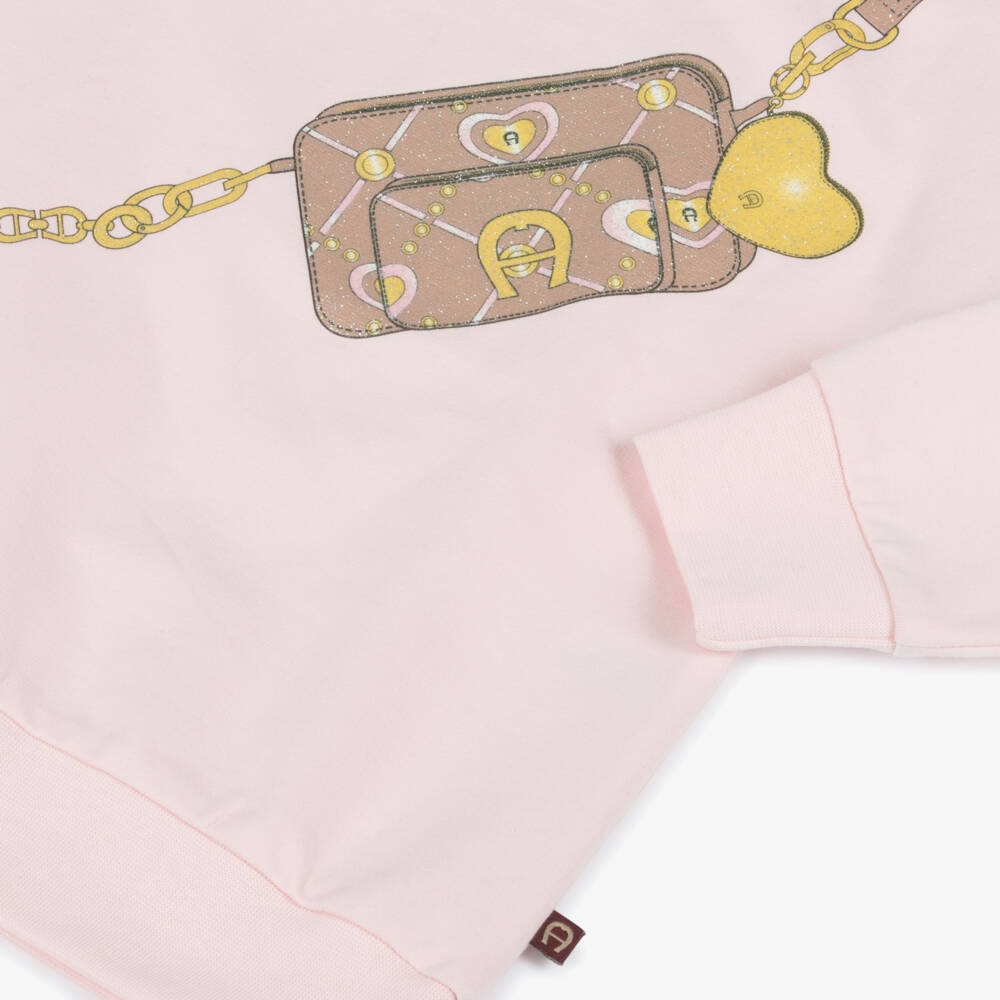 AIGNER-Girls Pink Cotton Crossbody Bag Tracksuit | Childrensalon Outlet