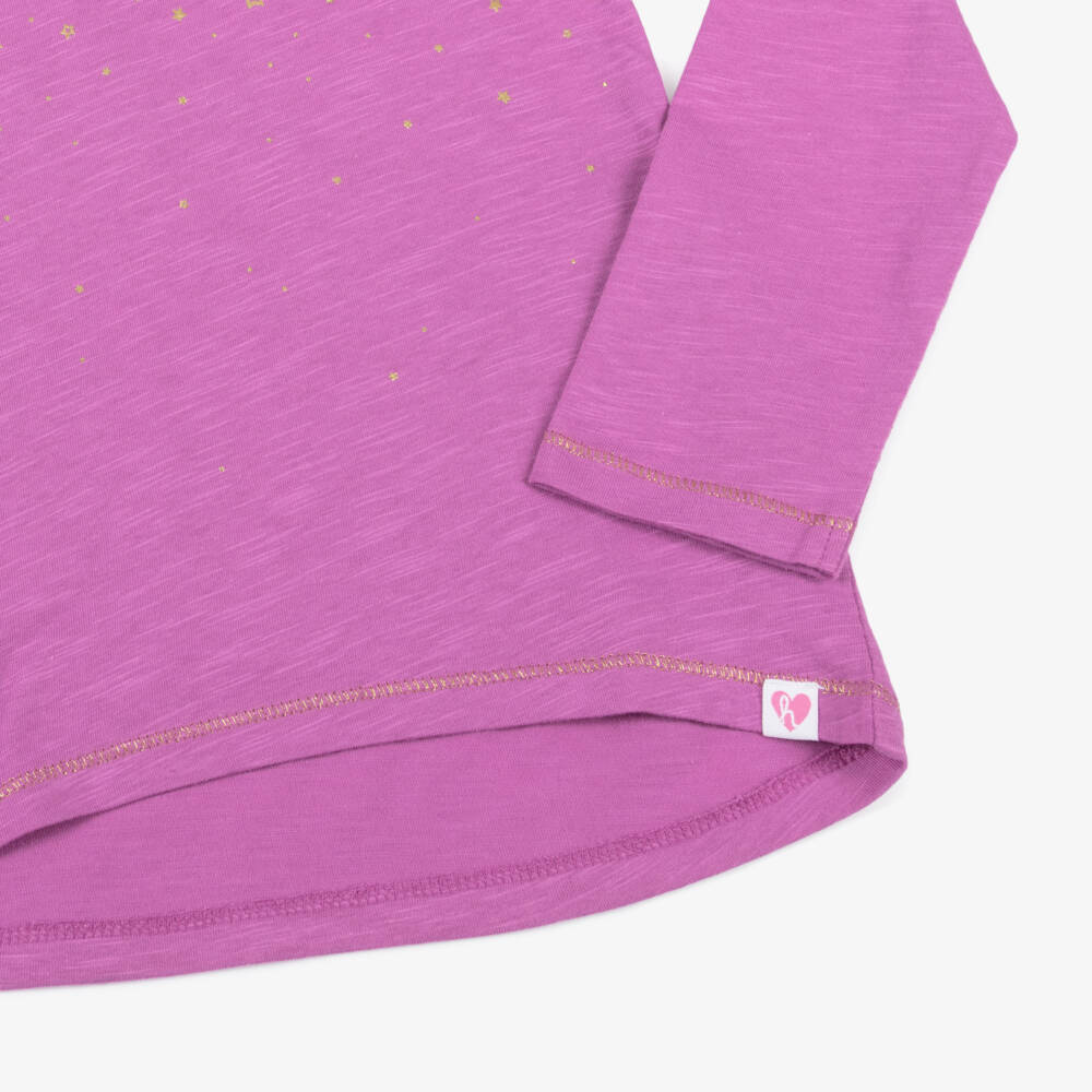 Hatley-Girls Pink Cotton Falling Stars Top | Childrensalon Outlet