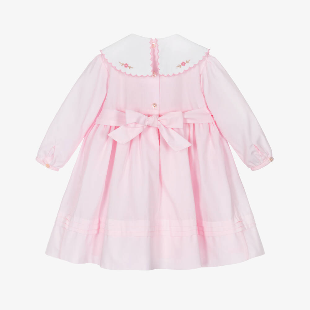 Sarah Louise-Girls Pink Cotton Hand-Smocked Dress | Childrensalon Outlet