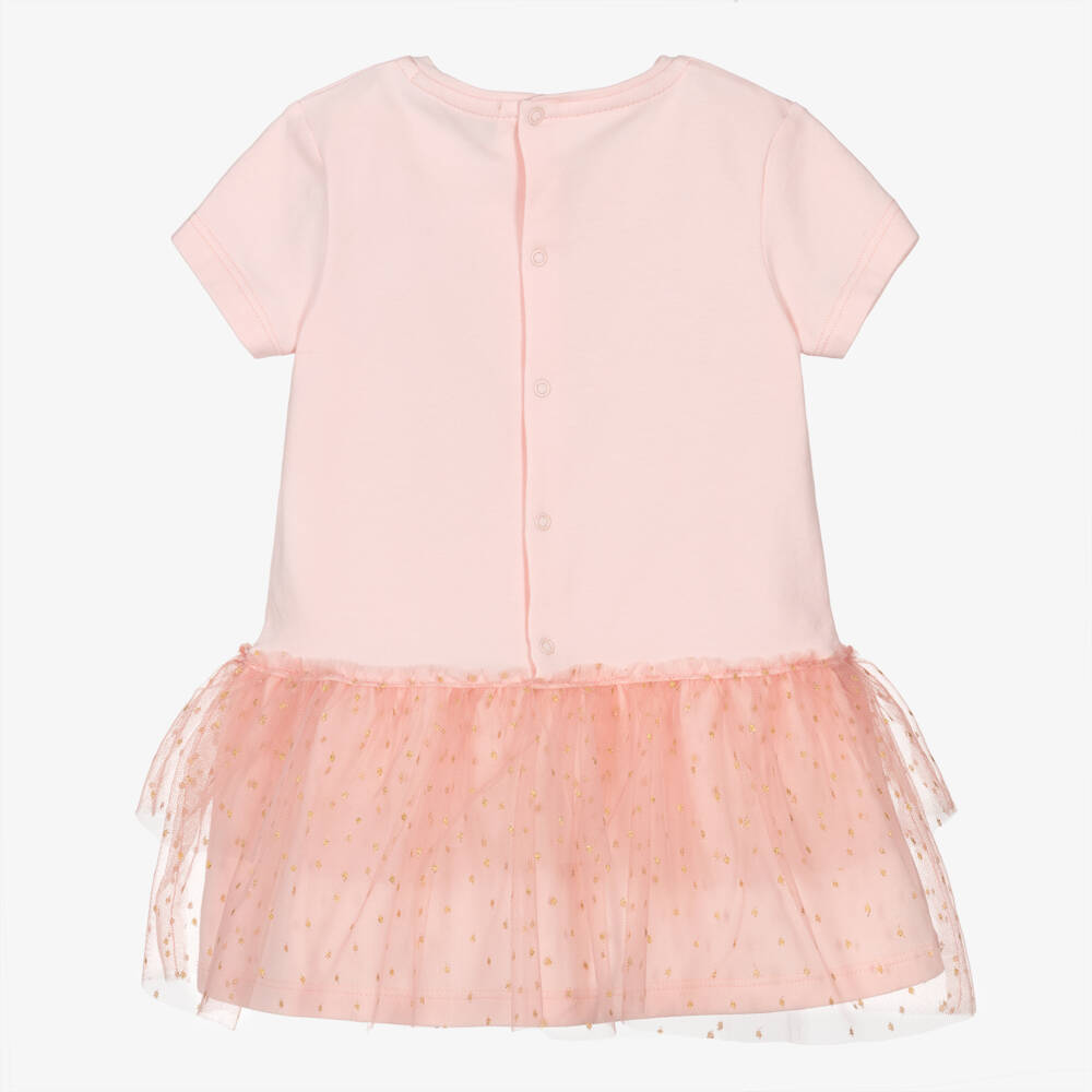 AIGNER-Girls Pink Cotton Jersey Hearts Dress | Childrensalon Outlet