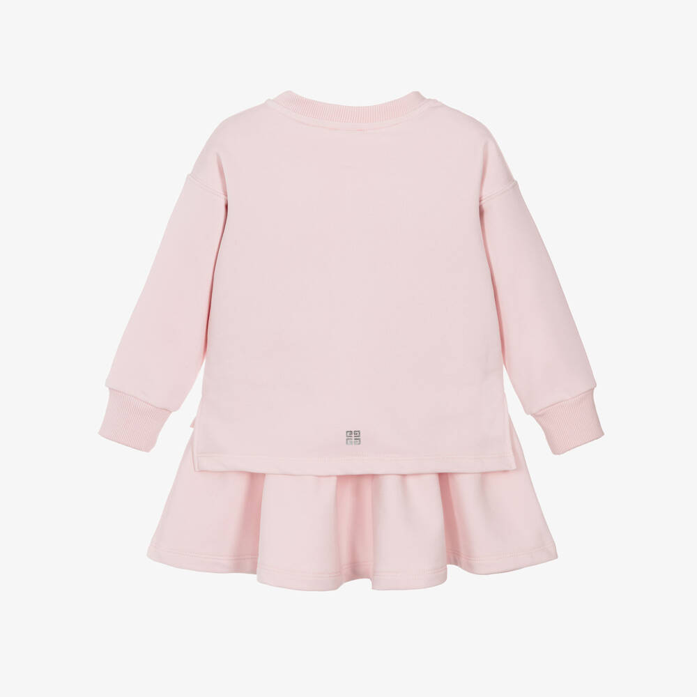 Givenchy-Girls Pink Cotton Jersey Layered Dress | Childrensalon Outlet