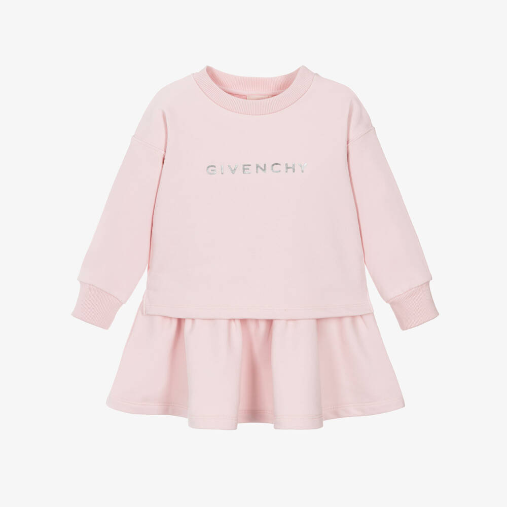 Givenchy-Girls Pink Cotton Jersey Layered Dress | Childrensalon Outlet