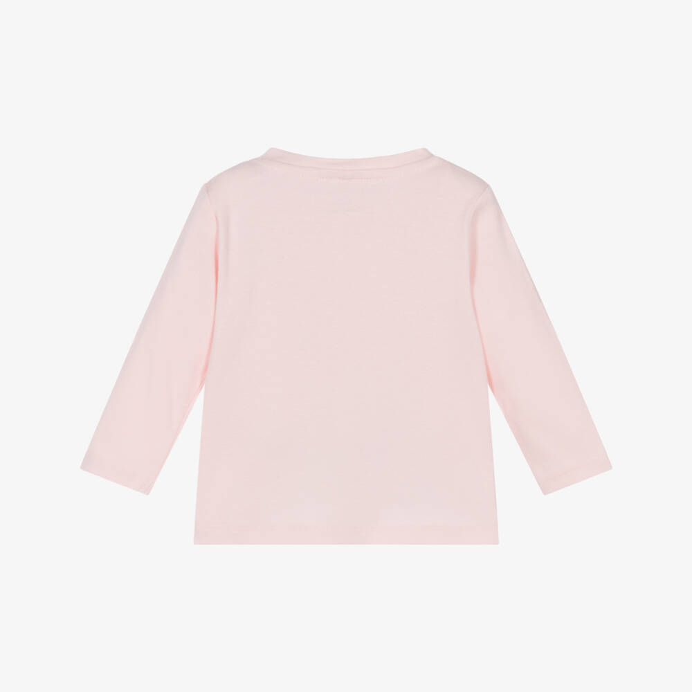 Stella McCartney Kids-Girls Pink Cotton Jersey Top with Bird Print | Childrensalon Outlet