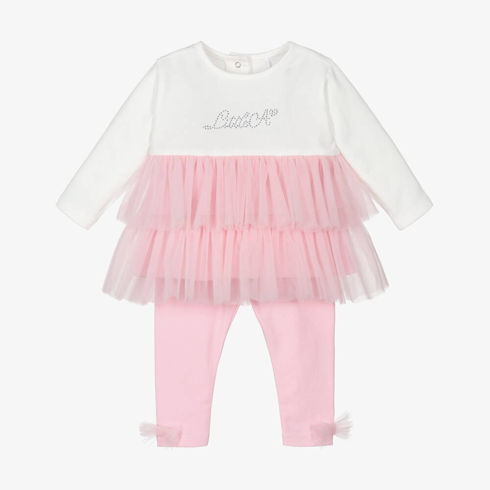 A Dee-Розовый комплект с леггинсами из тюля для девочек | Childrensalon Outlet