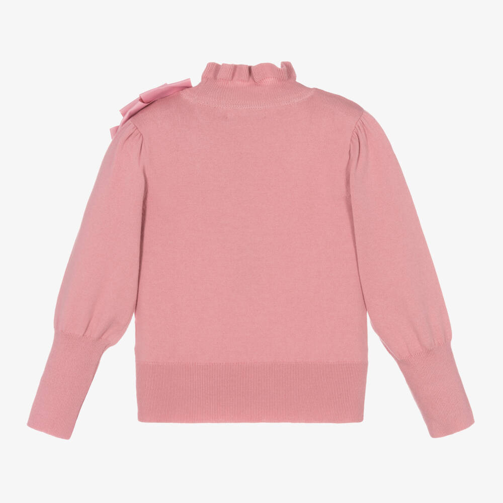 Angel's Face-Girls Pink Cotton Knit Bow Sweater | Childrensalon Outlet