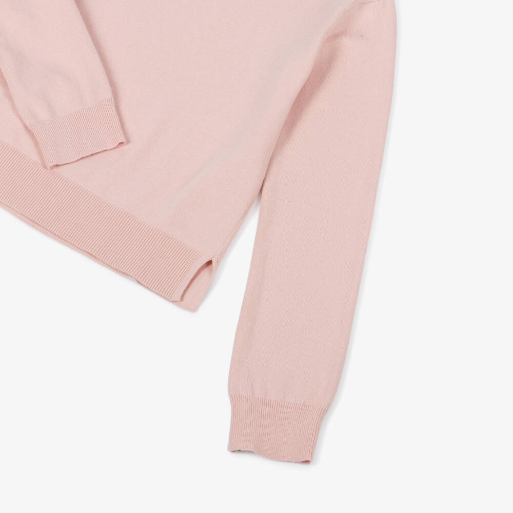 Mayoral-Girls Pink Cotton Knit Roll Neck Top | Childrensalon Outlet