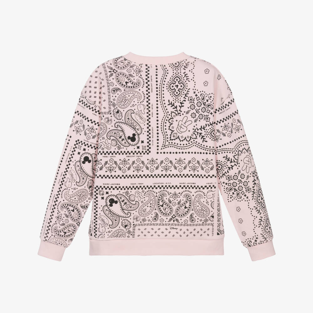 MARC JACOBS-Girls Pink Cotton Mickey Mouse Bandana Sweatshirt | Childrensalon Outlet