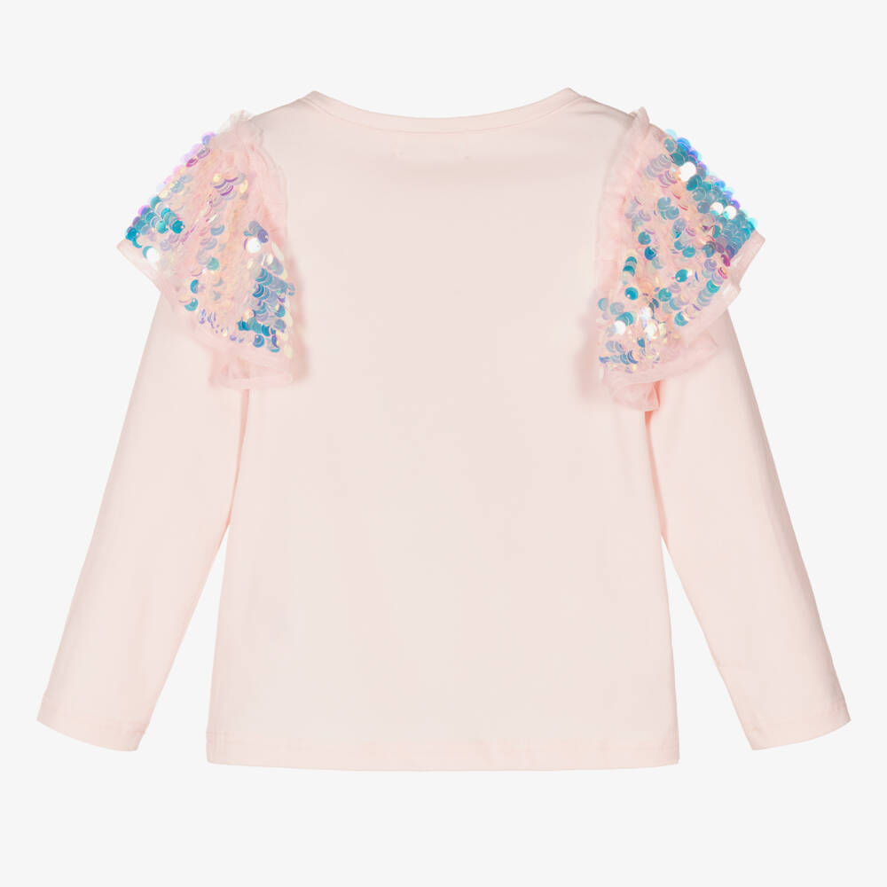 Angel's Face-Girls Pink Cotton Sequin Top | Childrensalon Outlet