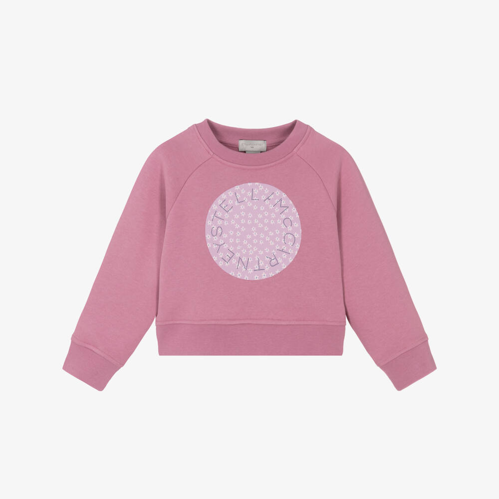 Stella McCartney Kids-بلوزة قطنية وردية مزينة بالزهور للبنات | Childrensalon Outlet