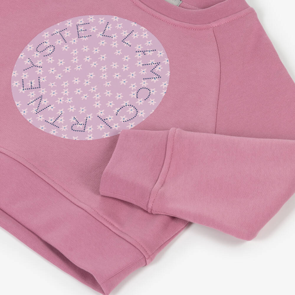 Stella McCartney Kids-بلوزة قطنية وردية مزينة بالزهور للبنات | Childrensalon Outlet