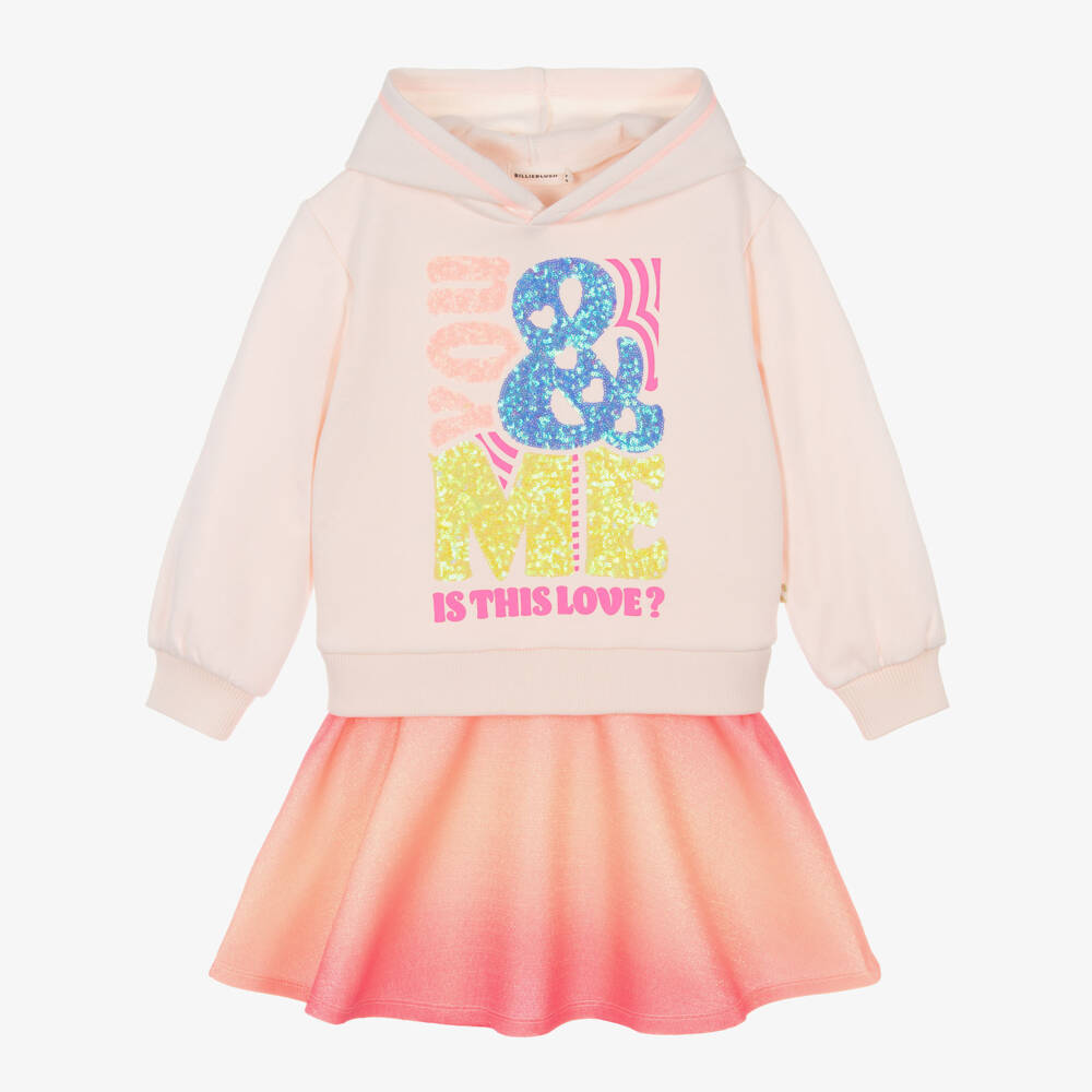 Billieblush-Girls Pink Cotton Sweatshirt Top Dress | Childrensalon Outlet