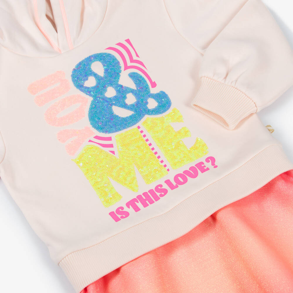 Billieblush-Girls Pink Cotton Sweatshirt Top Dress | Childrensalon Outlet