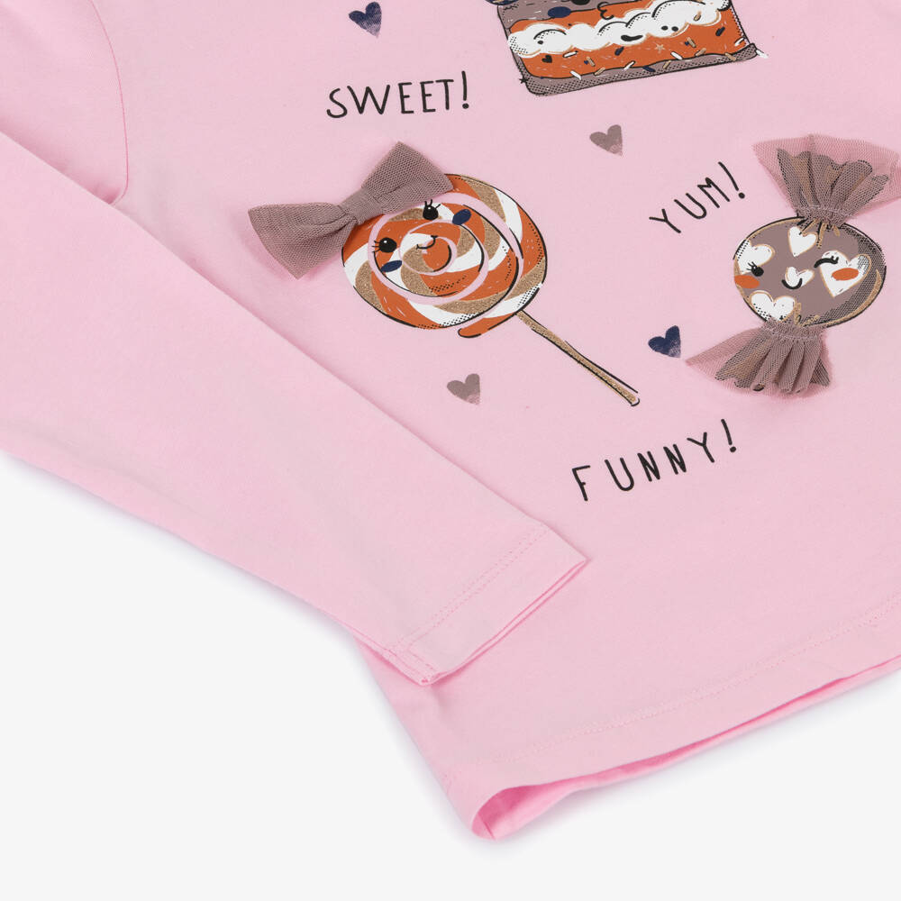 NAME IT-Girls Pink Cotton Sweet Treat Top | Childrensalon Outlet