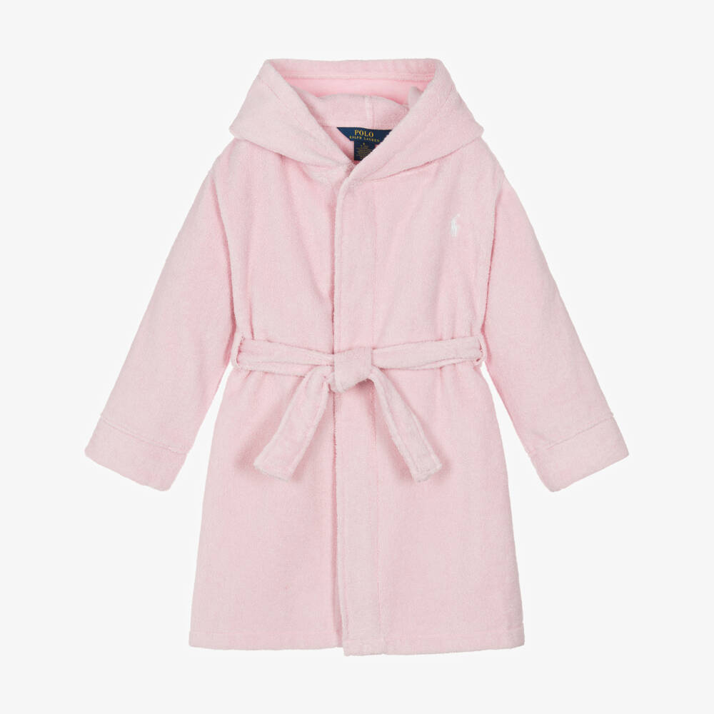 Ralph Lauren-Girls Pink Cotton Towelling Robe | Childrensalon Outlet