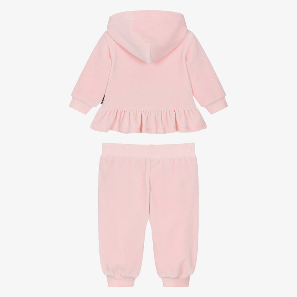 Moschino-Мягкий розовый велюровый комплект для девочек | Childrensalon Outlet