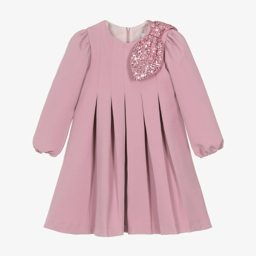 Patachou-Платье с блестящим бантом для девочек розовое | Childrensalon Outlet