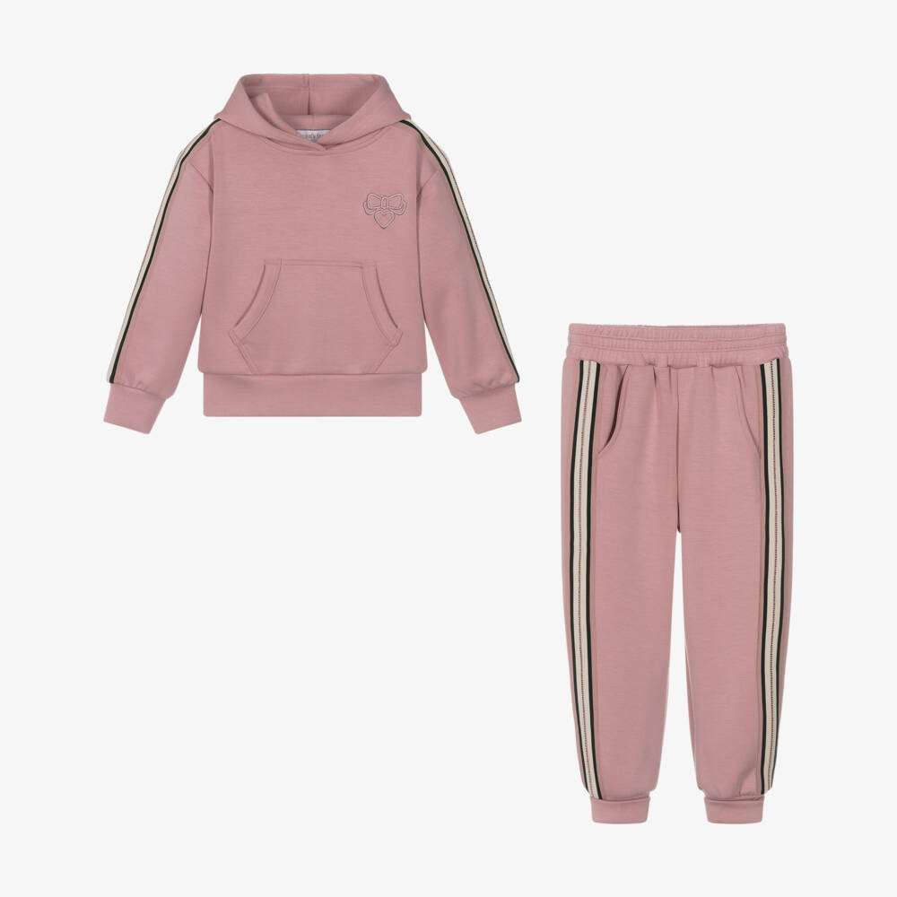 Angel's Face-Girls Pink Diamanté Trim Jersey Tracksuit | Childrensalon Outlet