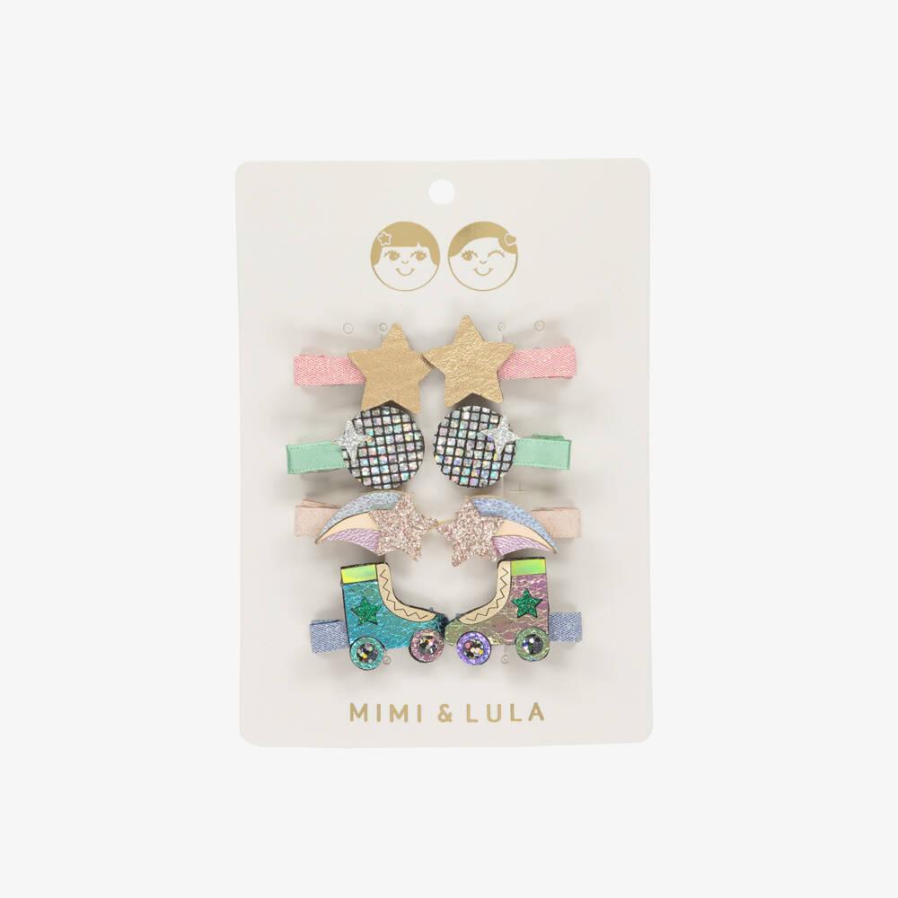 Mimi & Lula-Girls Pink Disco Diva Mini Hair Clips (8 Pack) | Childrensalon Outlet