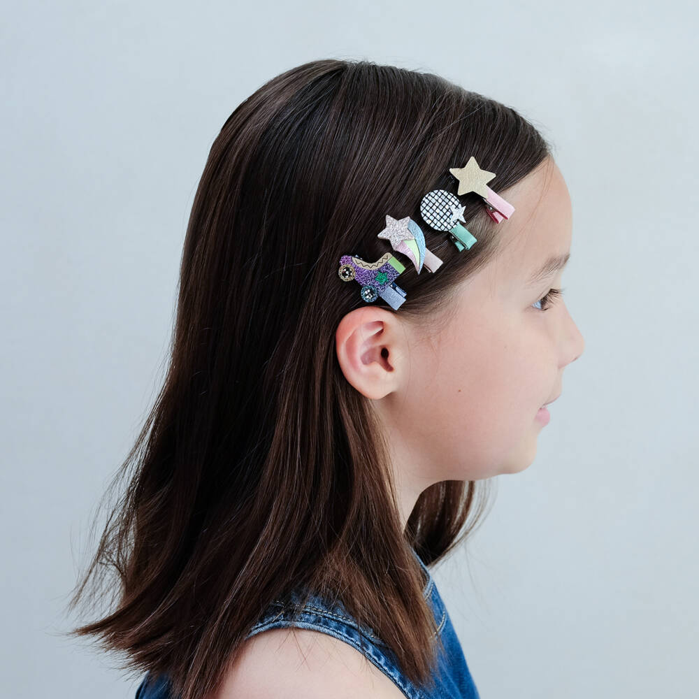 Mimi & Lula-Girls Pink Disco Diva Mini Hair Clips (8 Pack) | Childrensalon Outlet