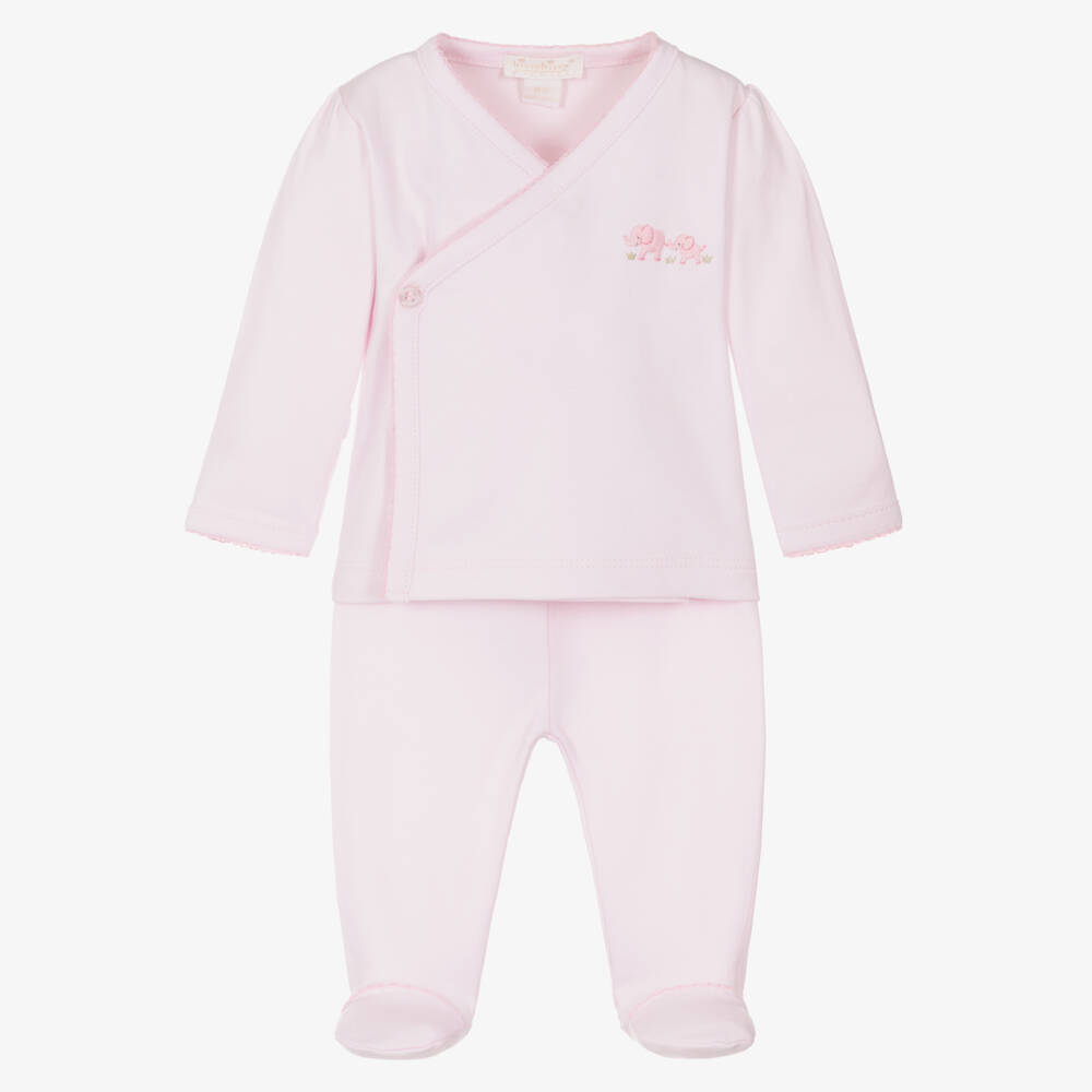 Kissy Kissy-Girls Pink Elephant Pima Babygrow | Childrensalon Outlet