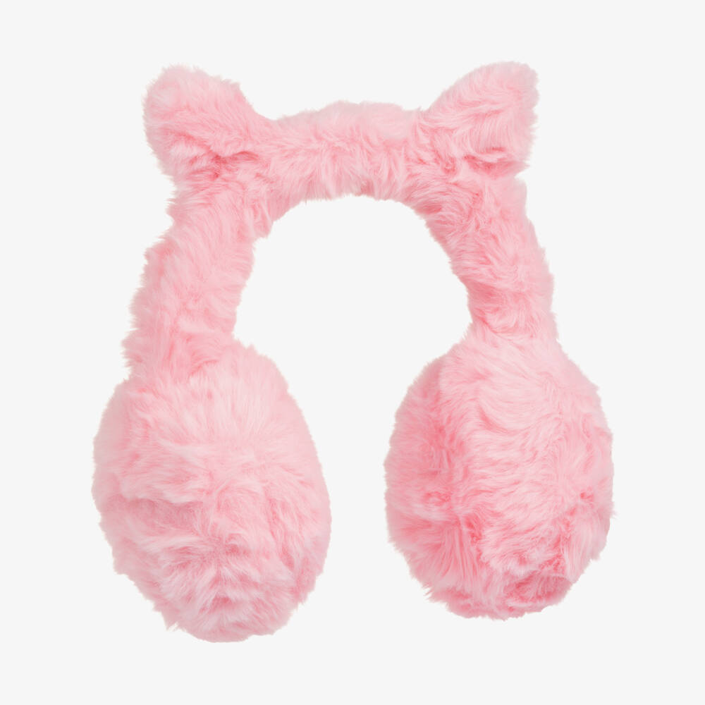 NAME IT-Girls Pink Faux Fur Cat Ear Warmers | Childrensalon Outlet
