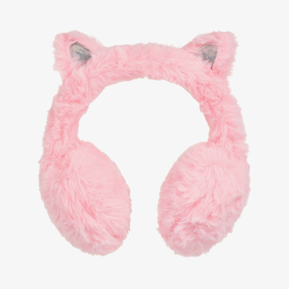 NAME IT-Girls Pink Faux Fur Cat Ear Warmers | Childrensalon Outlet