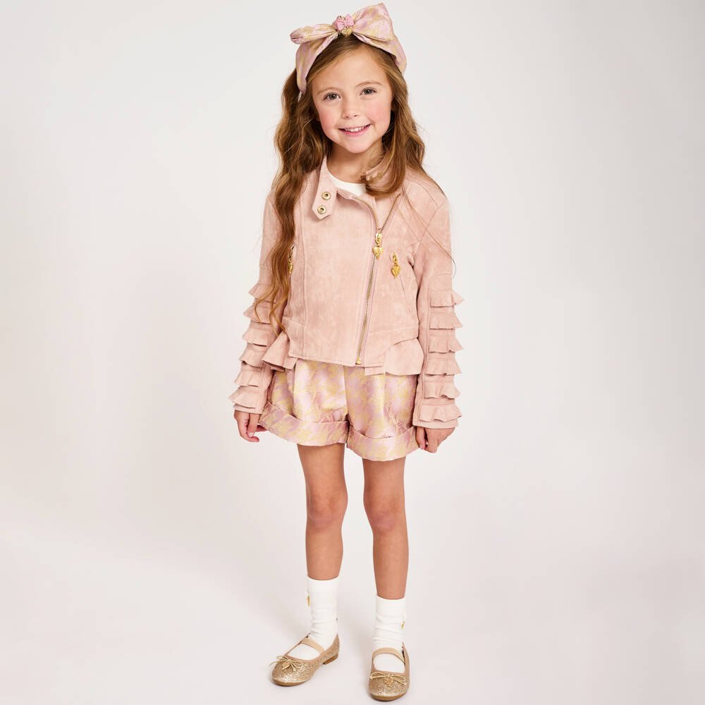Angel's Face-Girls Pink Faux Suede Biker Jacket | Childrensalon Outlet
