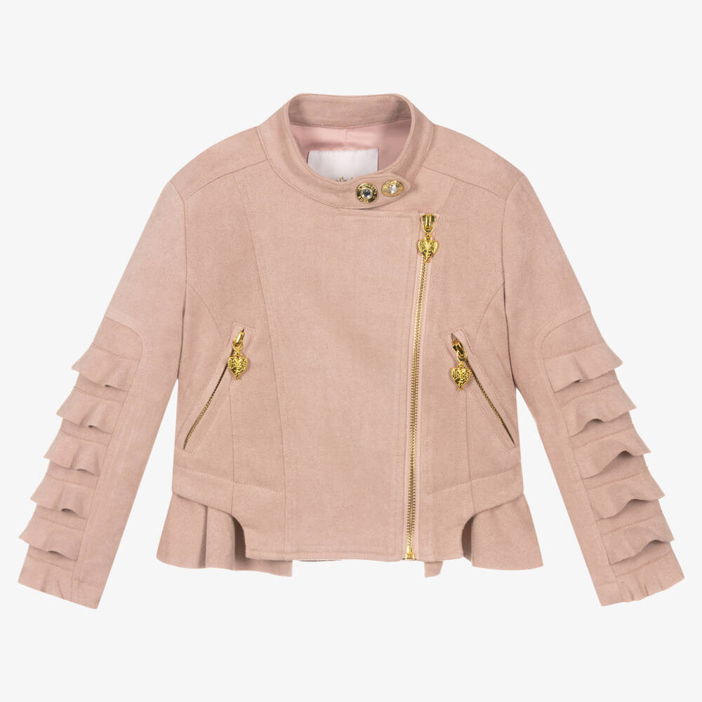 Angel's Face-Girls Pink Faux Suede Biker Jacket | Childrensalon Outlet