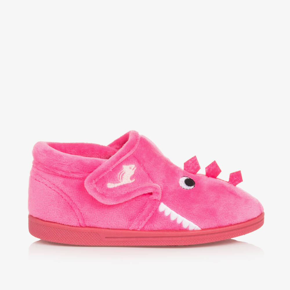 Chipmunks-Girls Pink Fleece Dinosaur Slippers | Childrensalon Outlet