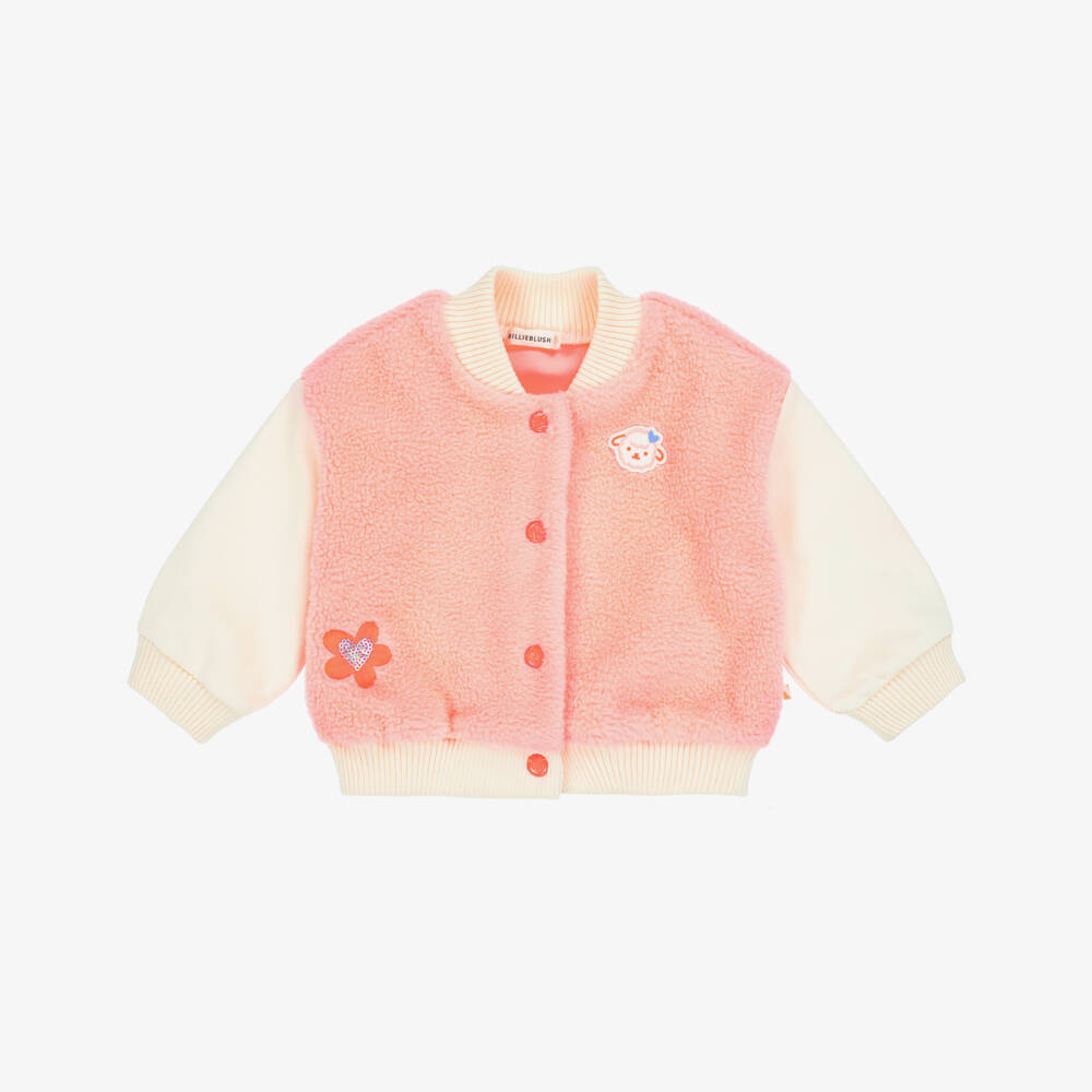 Billieblush-جاكيت شيربا وردي دافئ للبنات | Childrensalon Outlet