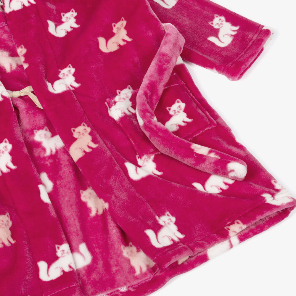 Hatley-Girls Pink Fleece Kittens Dressing Gown | Childrensalon Outlet