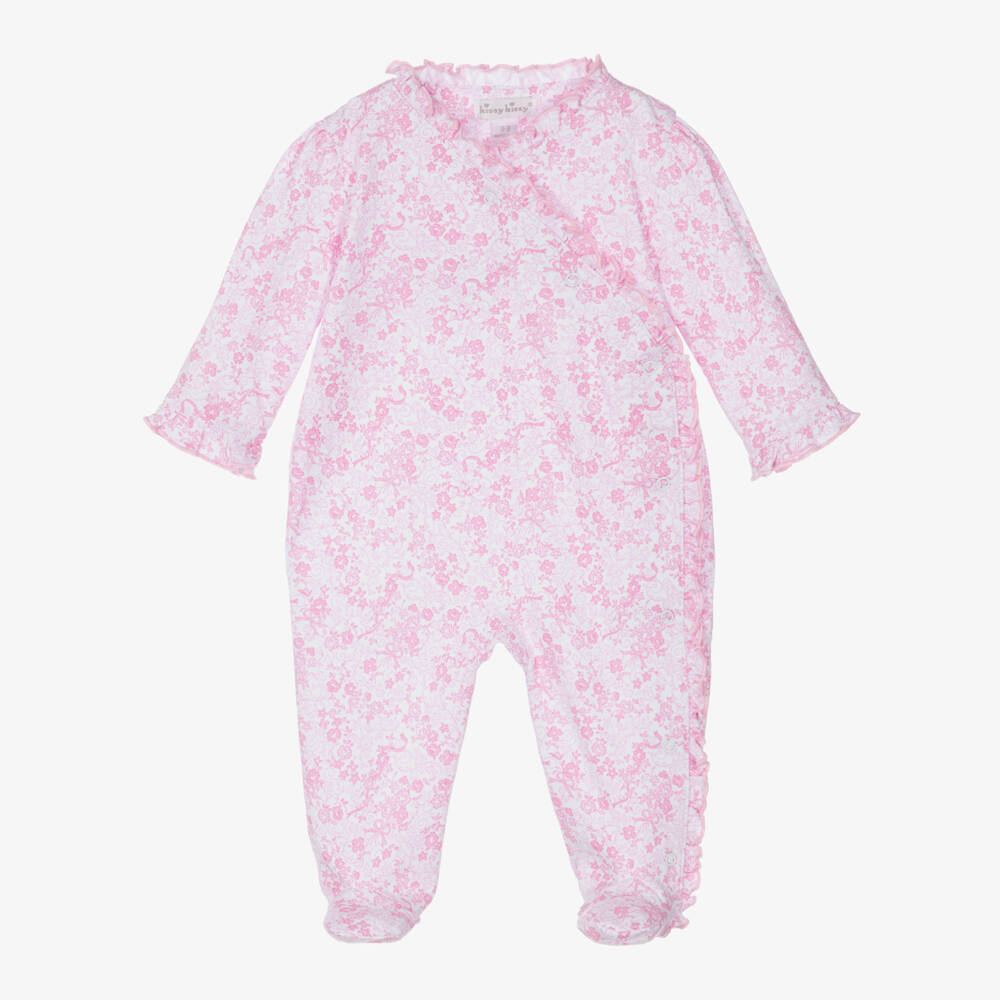 Kissy Kissy-Girls Pink Floral Cotton Babygrow | Childrensalon Outlet