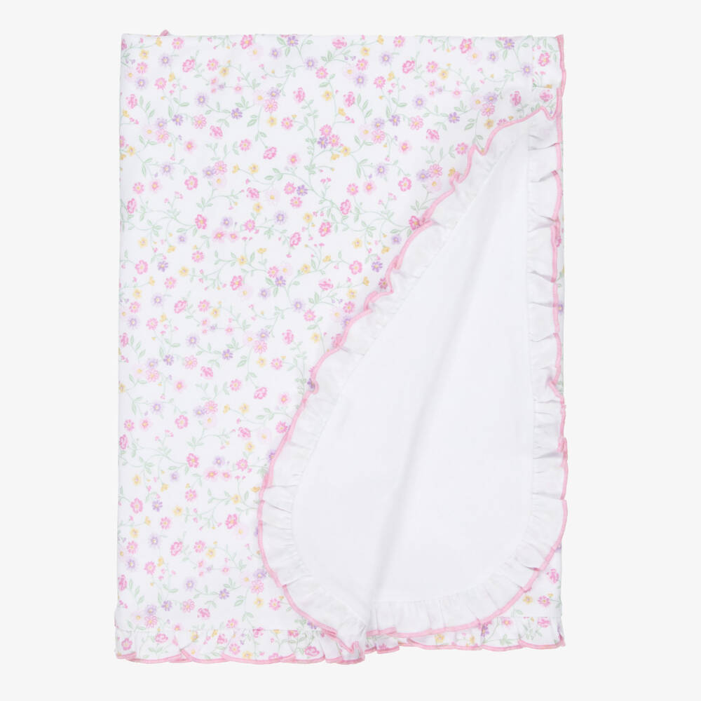 Kissy Kissy-Girls Pink Floral Cotton Blanket | Childrensalon Outlet