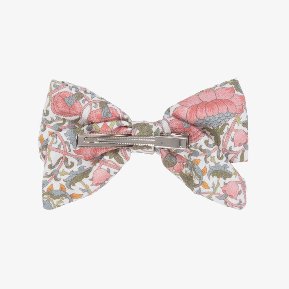 Kidiwi-Girls Pink Floral Handmade Hair Clip (12cm) | Childrensalon Outlet