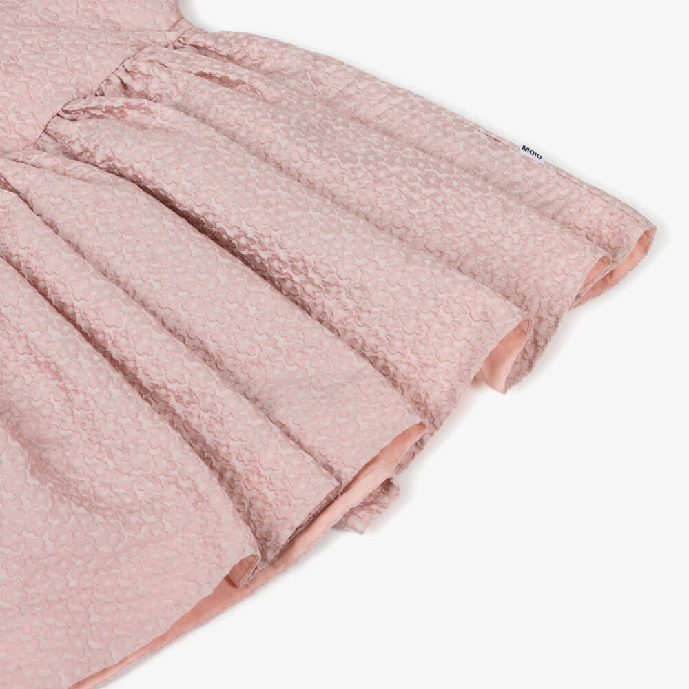 Molo-Girls Pink Floral Jacquard Dress | Childrensalon Outlet