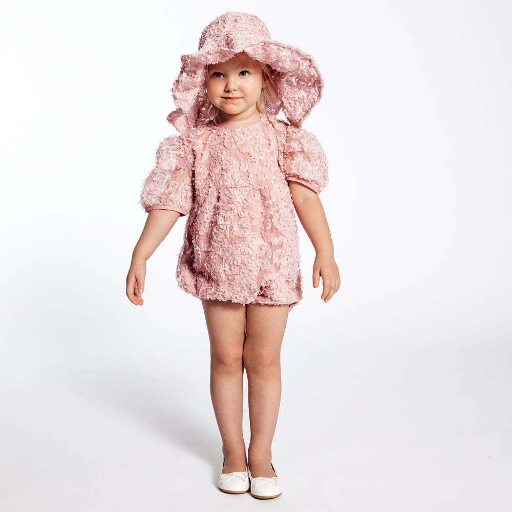 The Tiny Universe-Girls Pink Floral Lace Bodysuit | Childrensalon Outlet
