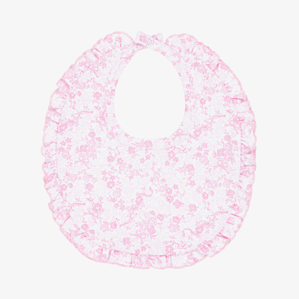 Kissy Kissy-Girls Pink Floral Pima Cotton Bib | Childrensalon Outlet