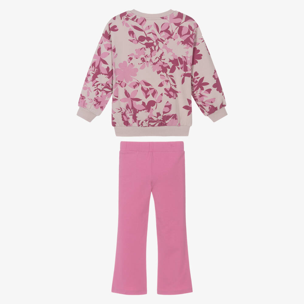 Nike-Girls Pink Floral Print Leggings Set | Childrensalon Outlet