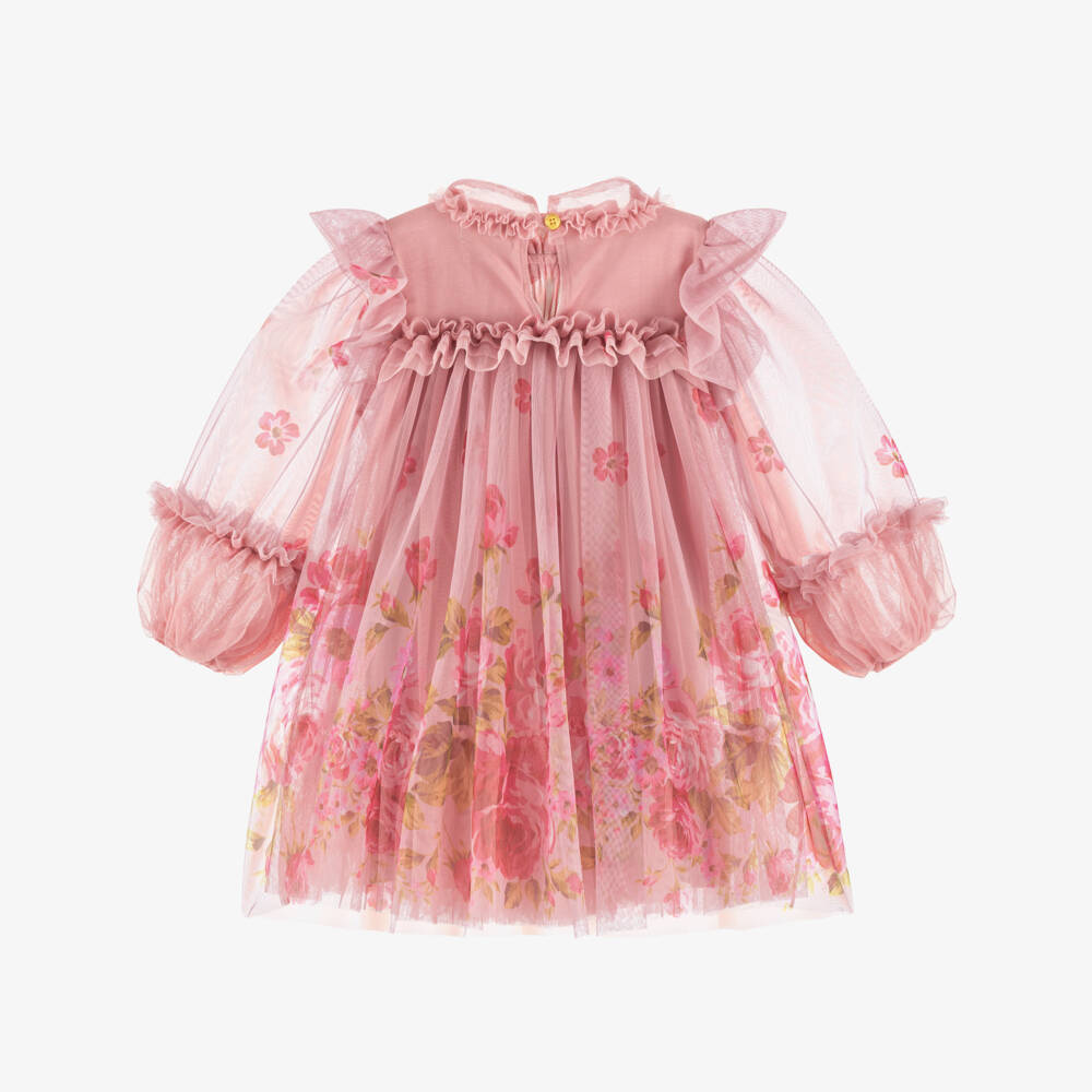 Angel's Face-Girls Pink Floral Ruffled Tulle Dress | Childrensalon Outlet