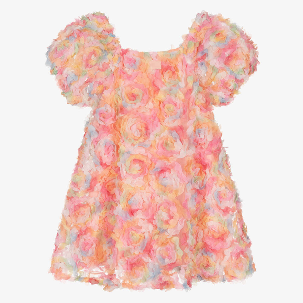 The Tiny Universe-Girls Pink Floral Tulle Dress | Childrensalon Outlet