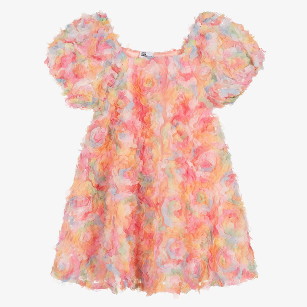 The Tiny Universe-Girls Pink Floral Tulle Dress | Childrensalon Outlet