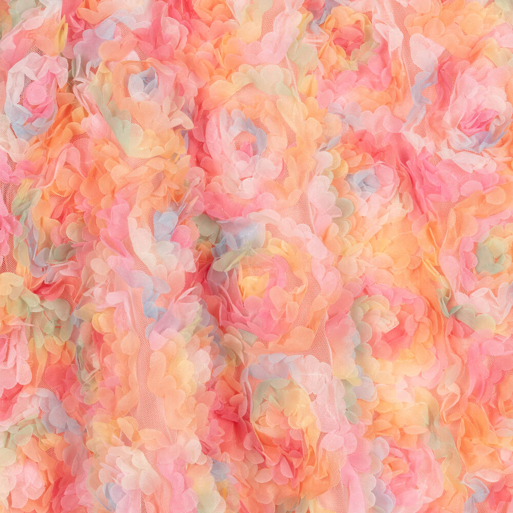 The Tiny Universe-Girls Pink Floral Tulle Dress | Childrensalon Outlet