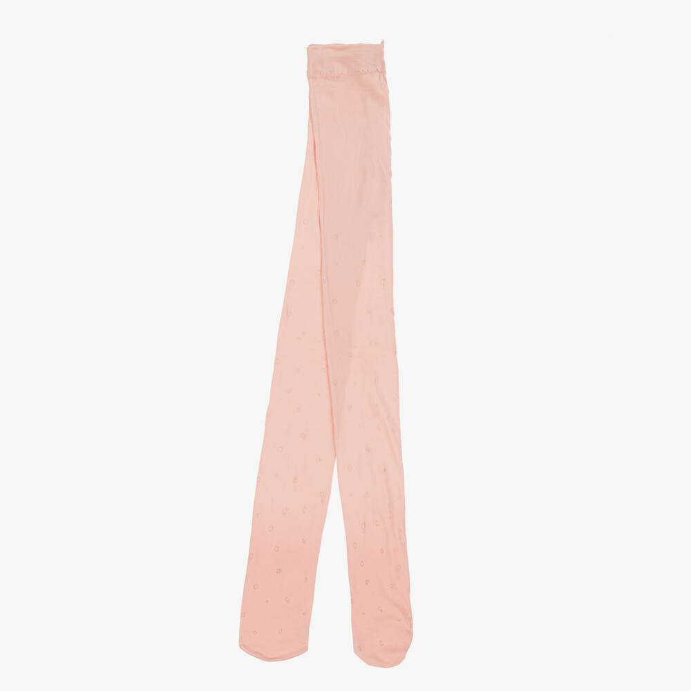Abel & Lula-Girls Pink & Glitter Bubble Print Tights | Childrensalon Outlet