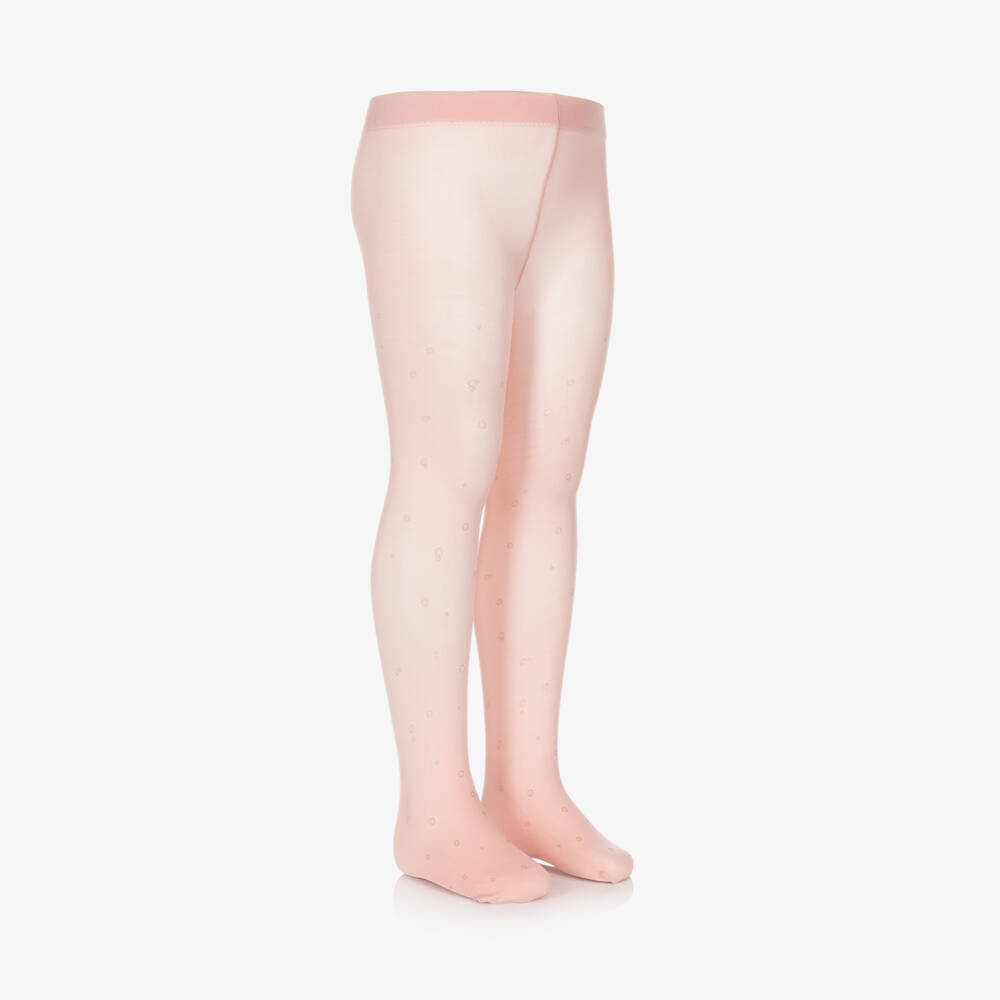 Abel & Lula-Girls Pink & Glitter Bubble Print Tights | Childrensalon Outlet