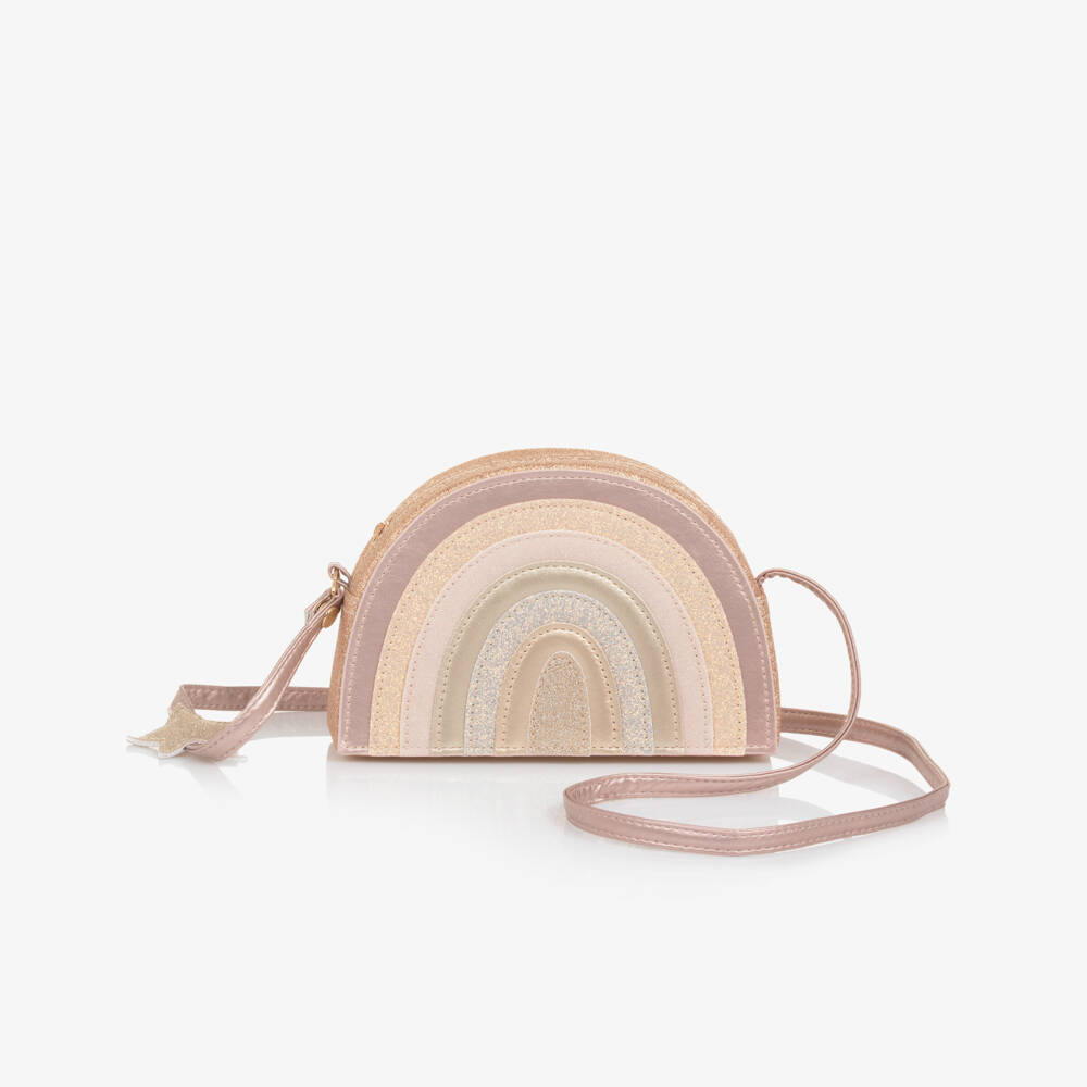 Mimi & Lula-Girls Pink Glitter Rainbow Bag (17cm) | Childrensalon Outlet