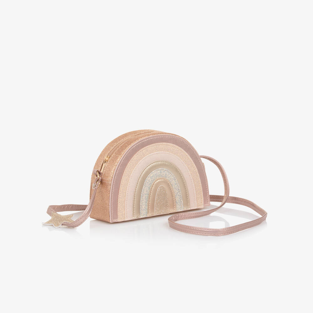 Mimi & Lula-Girls Pink Glitter Rainbow Bag (17cm) | Childrensalon Outlet