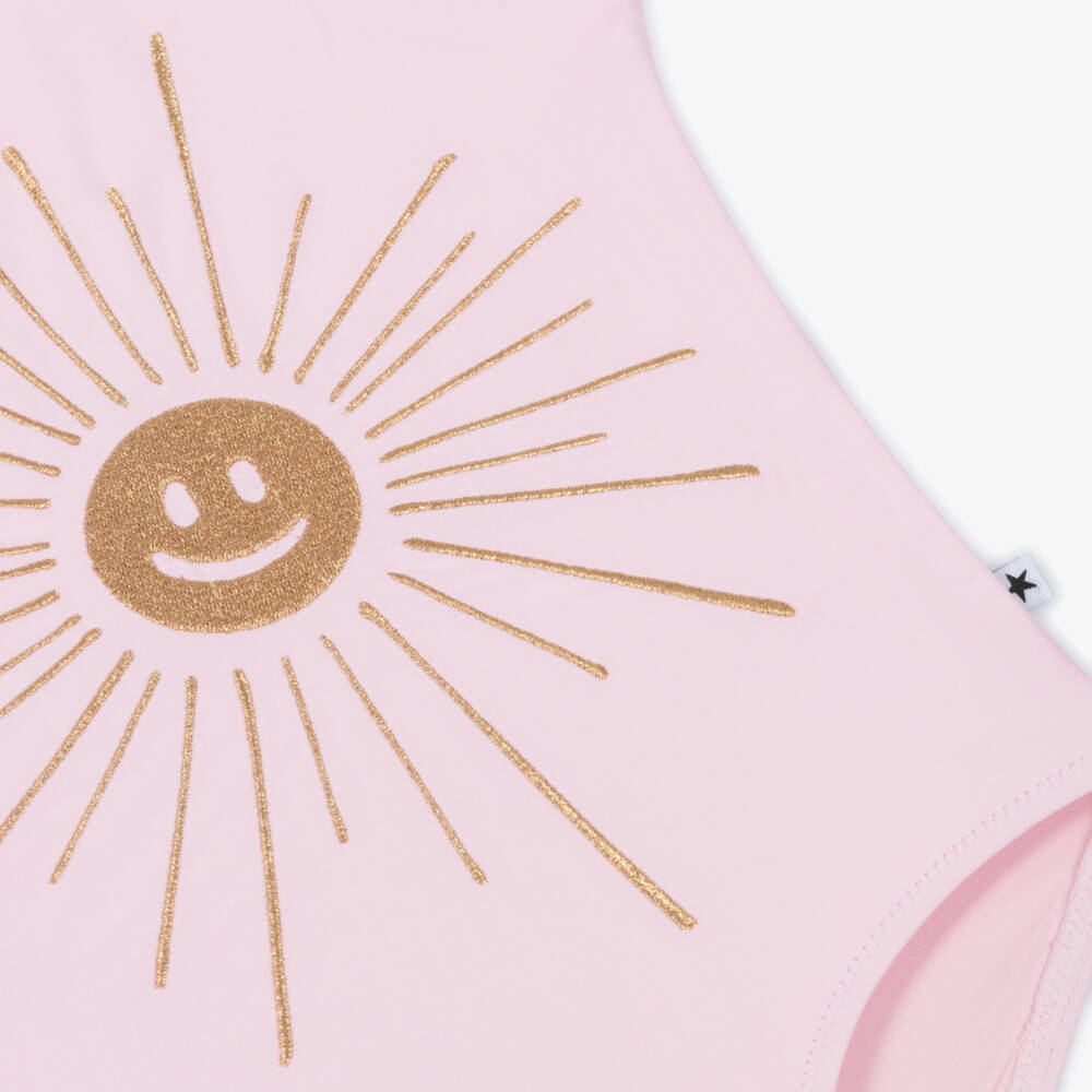 Molo-Girls Pink Glittery Sun Swimsuit (UPF50+) | Childrensalon Outlet
