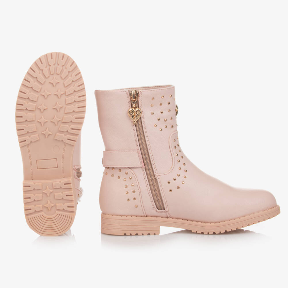 Angel's Face-Girls Pink & Gold Studded Faux Leather Boots | Childrensalon Outlet