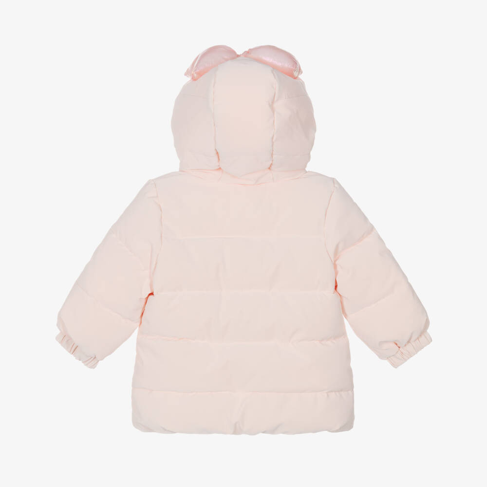 Billieblush-معطف وردي بغطاء رأس للبنات مع فيونكة | Childrensalon Outlet